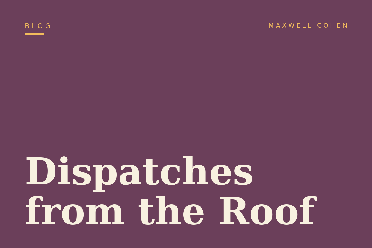 Dispatches from the Roof