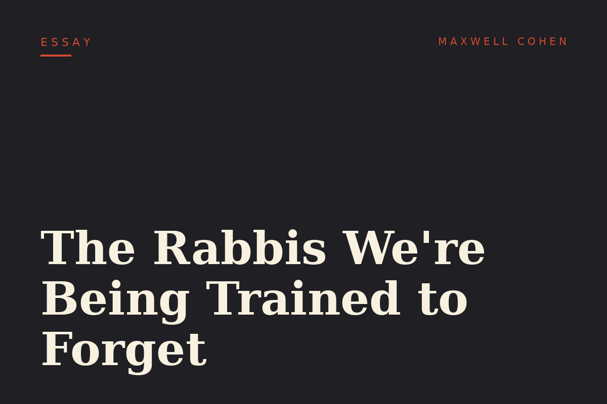 The Rabbis We're Being Trained to Forget
